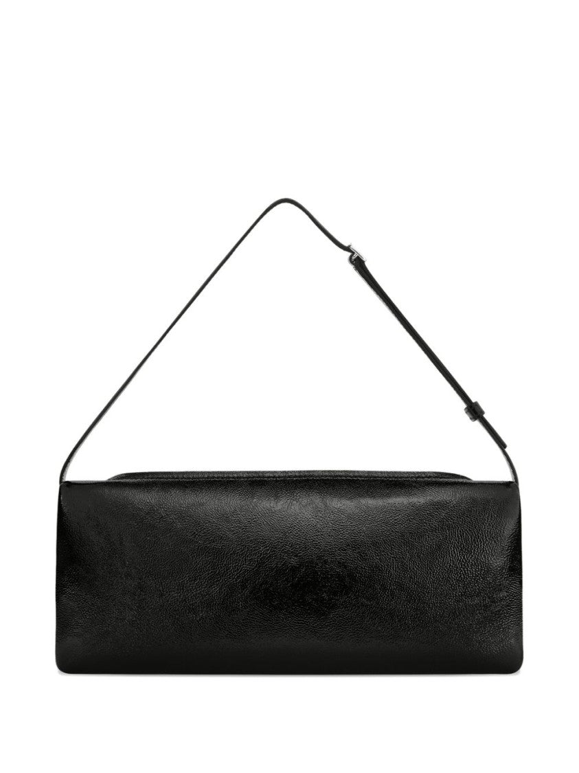 Courrèges Elongated Rectangular Shoulder Bag In Glossy Leather