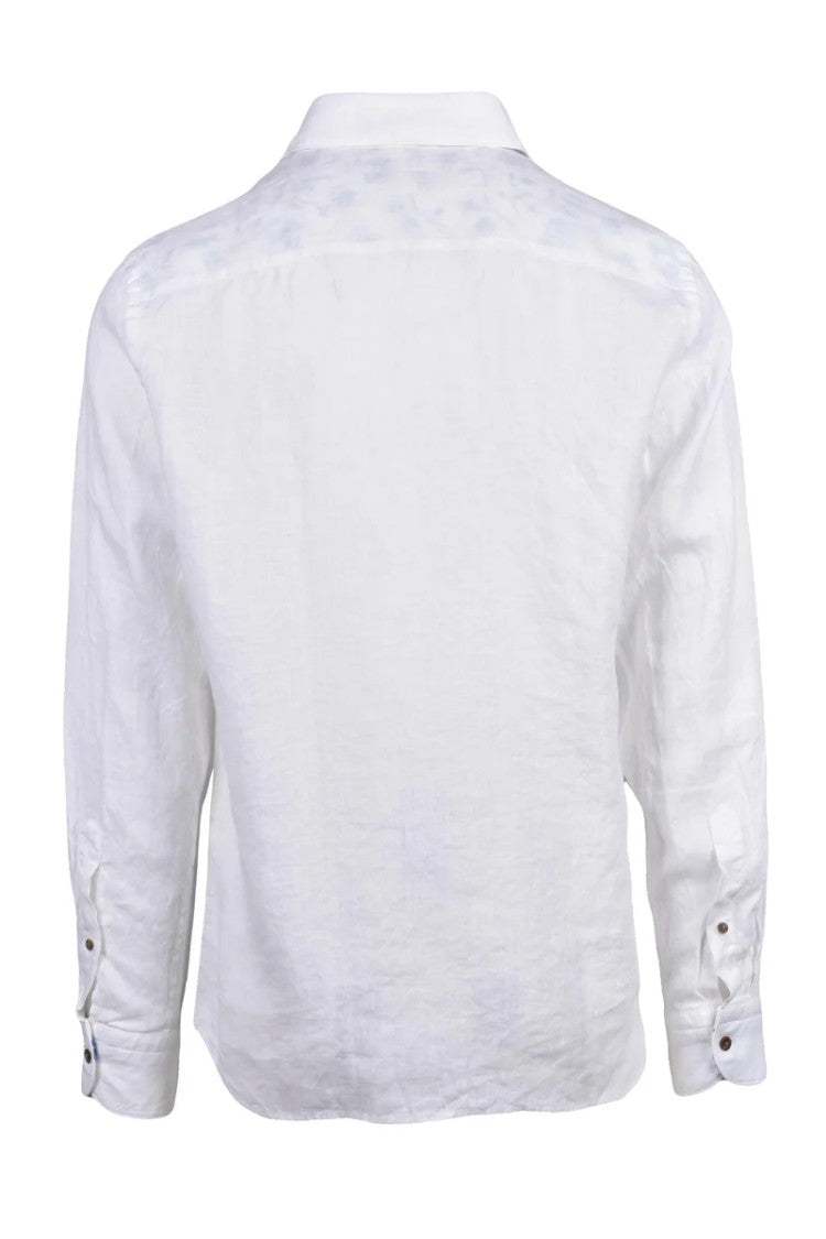 Ghirardelli White Linen Men's Linen Shirt