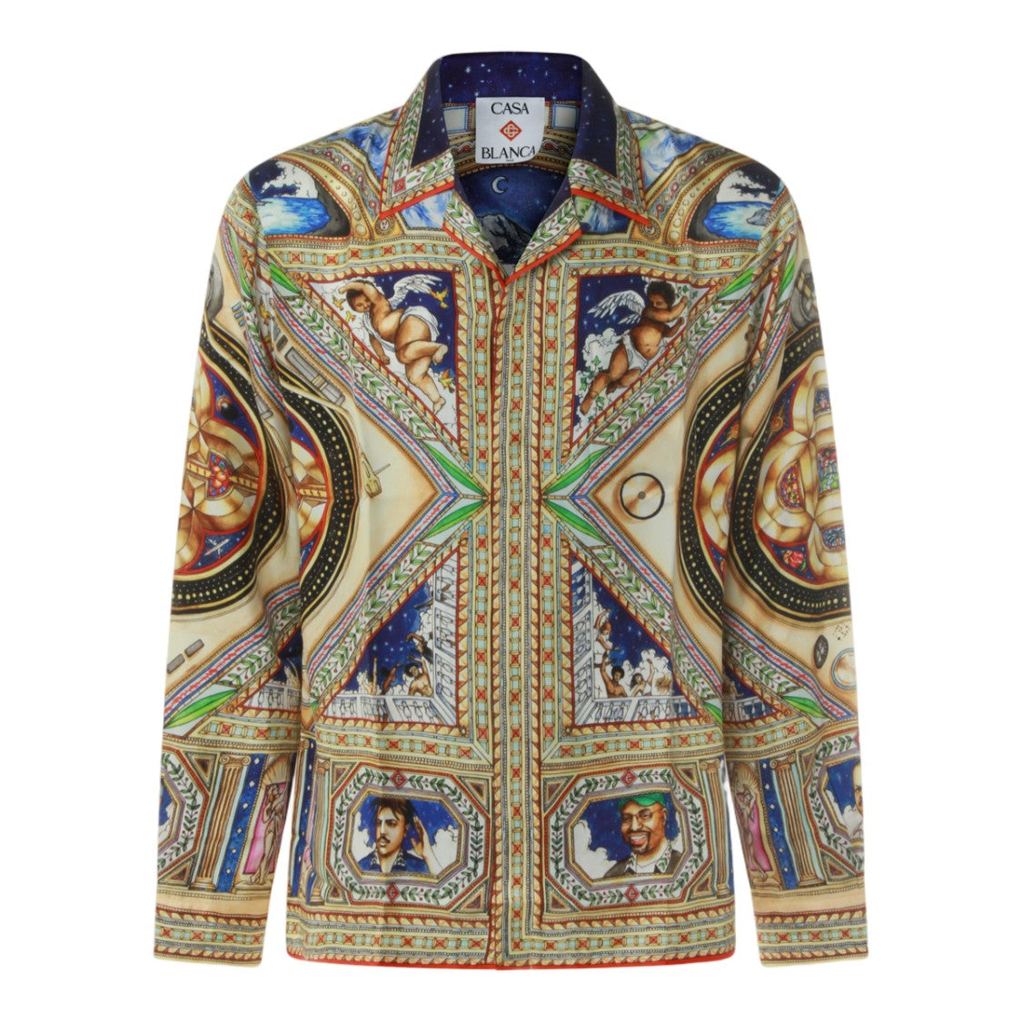 Casablanca Baroque-Inspired Cherub Print Shirt