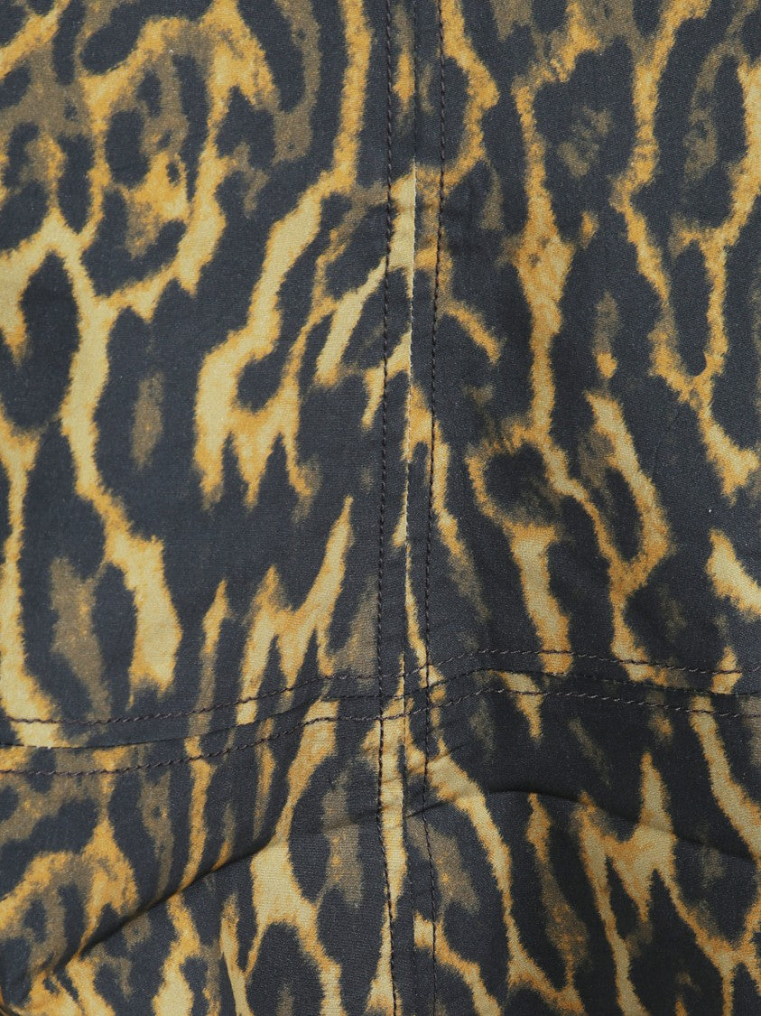Ganni Multicolor Leopard Print Cotton Tank Top