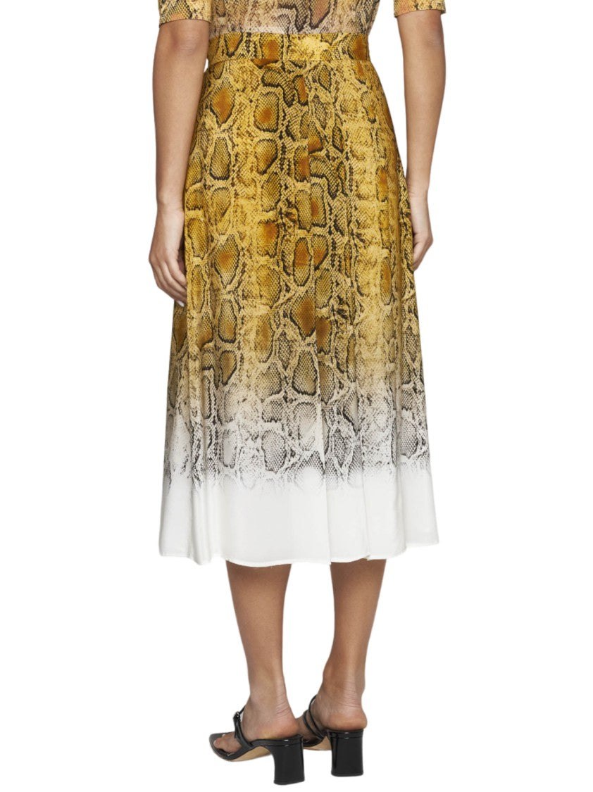 Max Mara Midi Skirt With Bold Snakeskin Pattern
