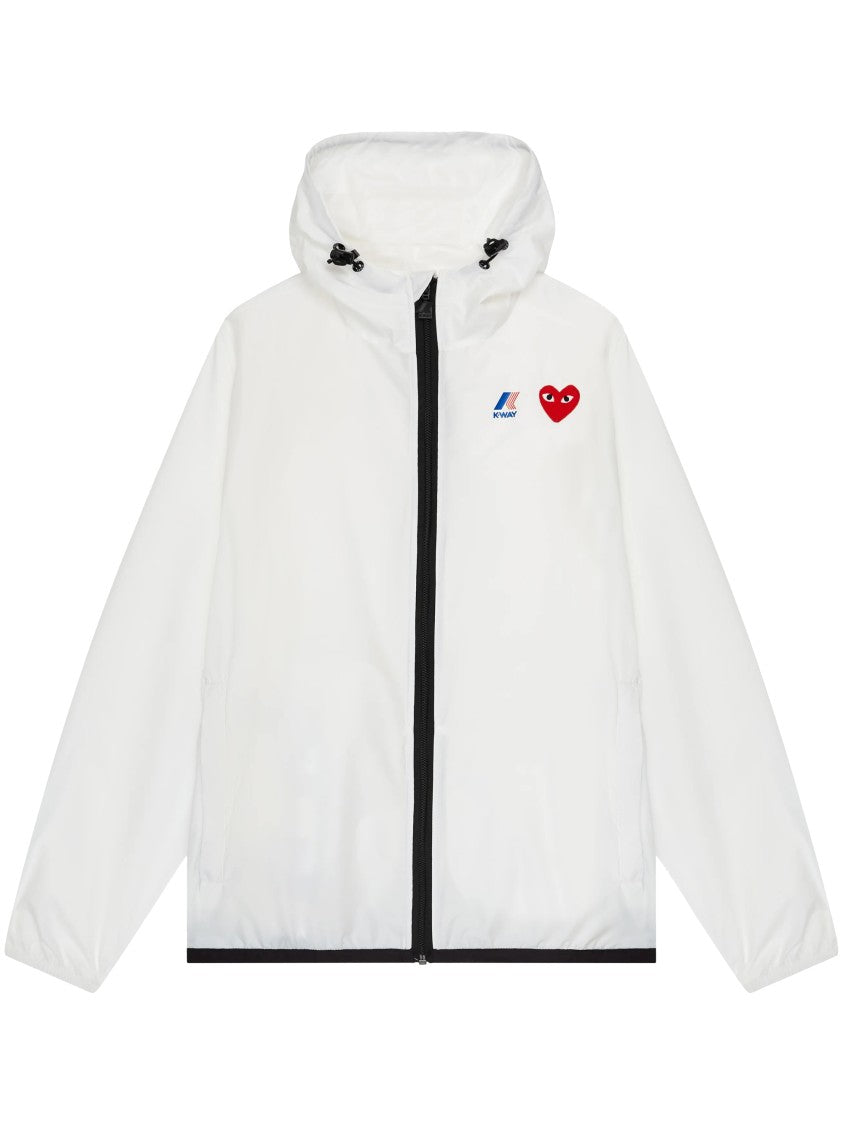 Comme Des Garçons Full Zip Nylon Jacket With Heart Emblem
