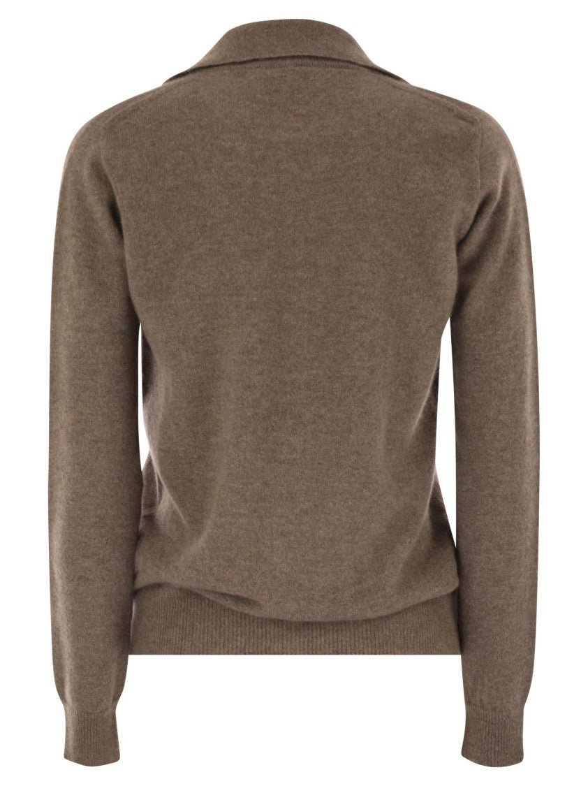 Vanisé Patty - V-Neck Jumper With Polo Collar
