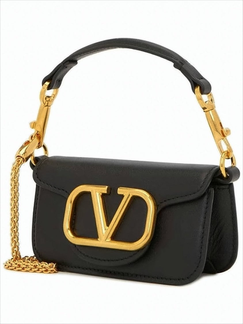 Valentino Garavani Rectangular Shoulder Bag With Gold-Tone Logo Plaque