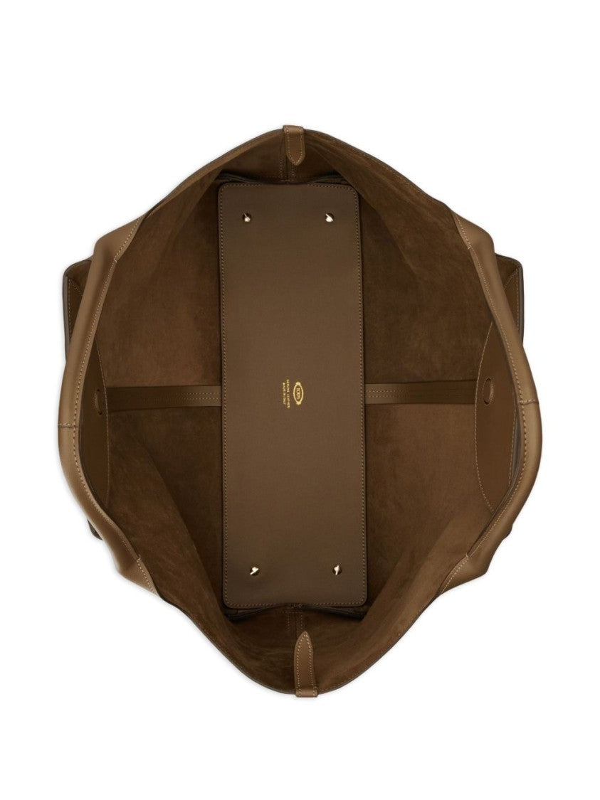 Tod's Tobacco Brown Smooth Gold Hardware Tote
