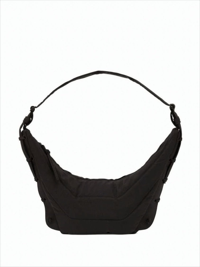 Lemaire Minimalist Black Polyamide Shoulder Bag With Adjustable Strap