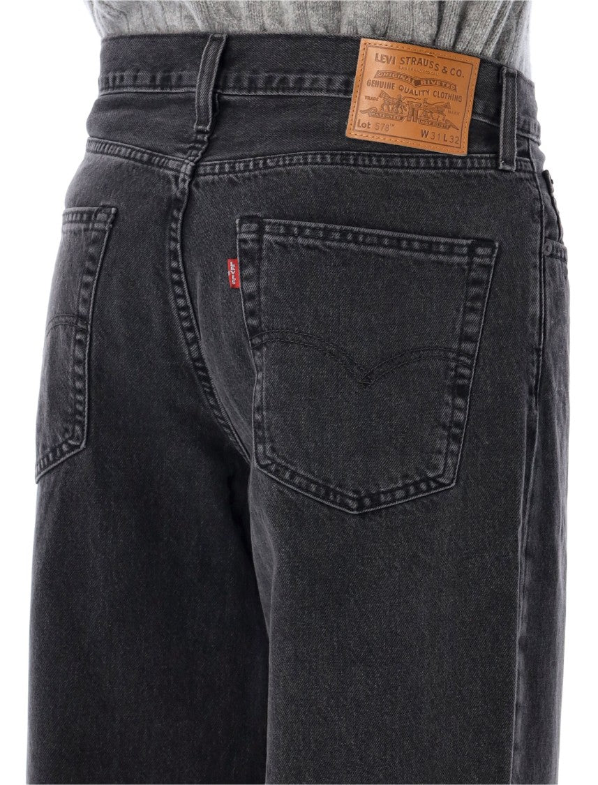 Levi's Washed Black Baggy Denim Jeans