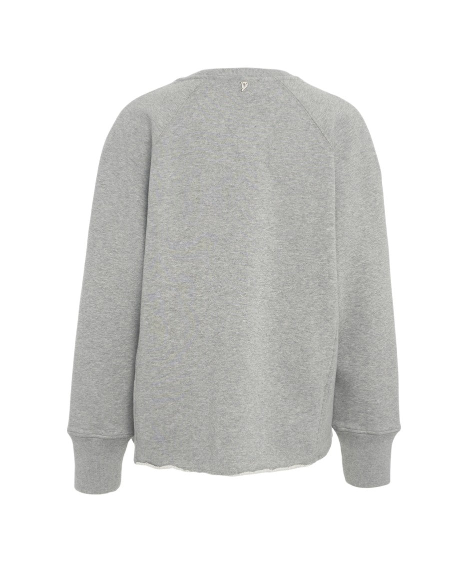 Dondup Cropped Sweatshirt With Classic Crew Neck And Raglan Sleeves