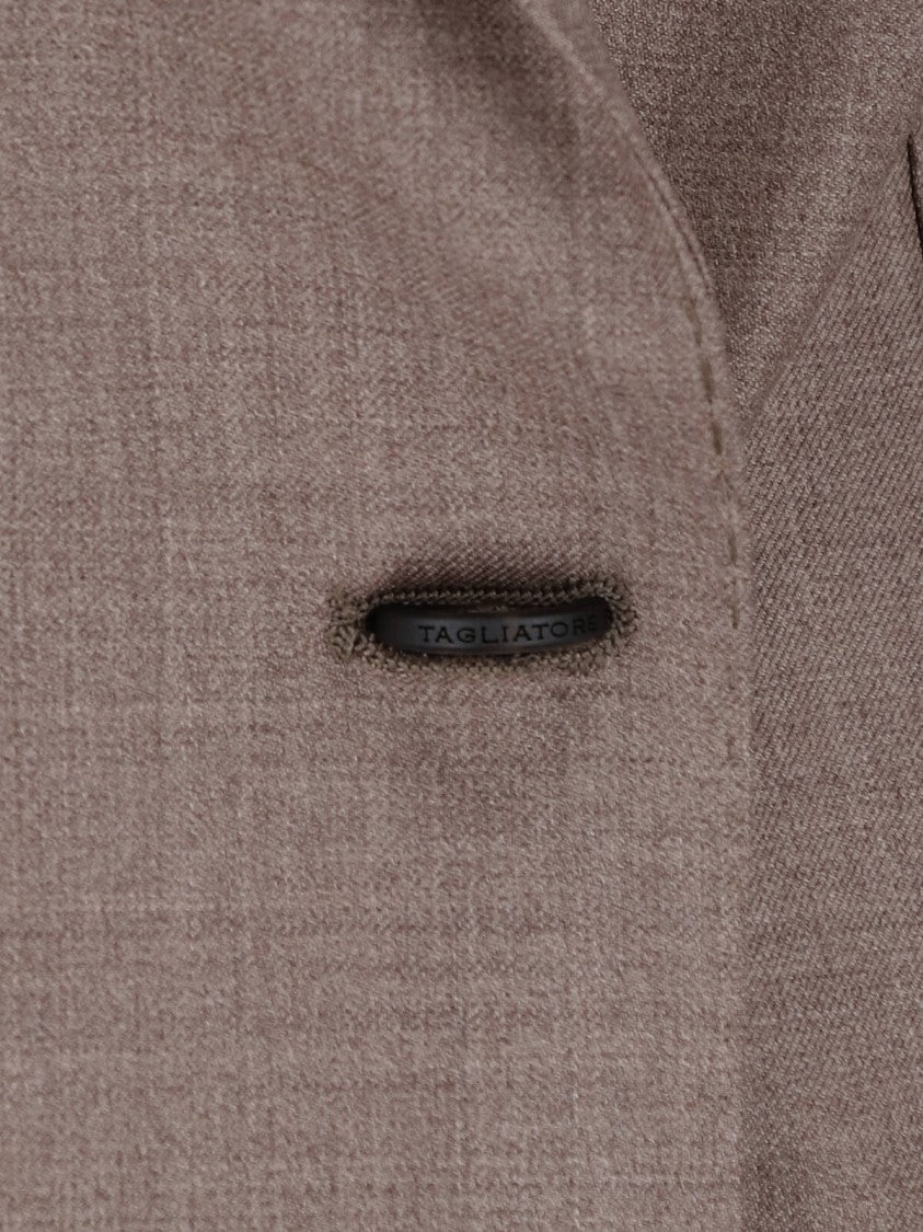 Tagliatore Double-Breasted Virgin Wool Suit With Peaked Lapels