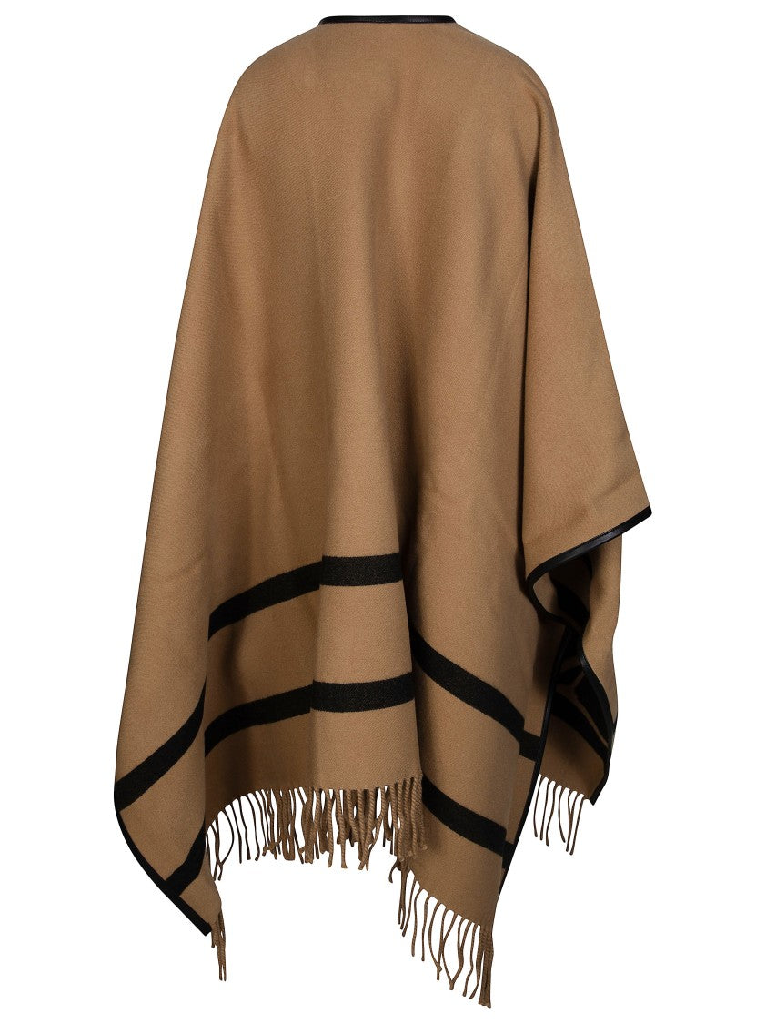 Max Mara Camel Aris Fringed Stripe Scarf