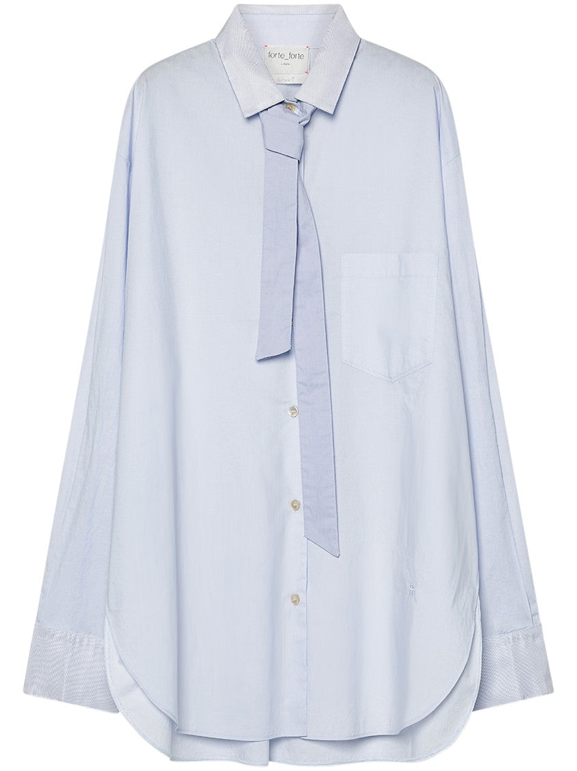 Forte Forte Relaxed Fit Blue Bci Cotton Oversized Shirt