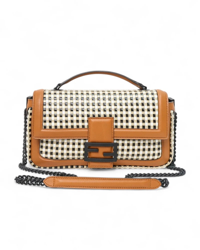 Fendi Medium Baguette Chain In Tricolor Weave