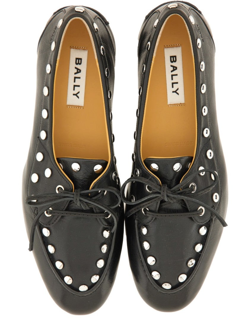 Bally Moccasin "Plume" With Delicate Bow Lace Detail