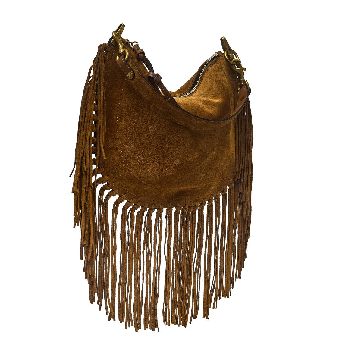 Isabel Marant Soft Leather Shoulder Bag With Zip Closure And Fringe Detailing