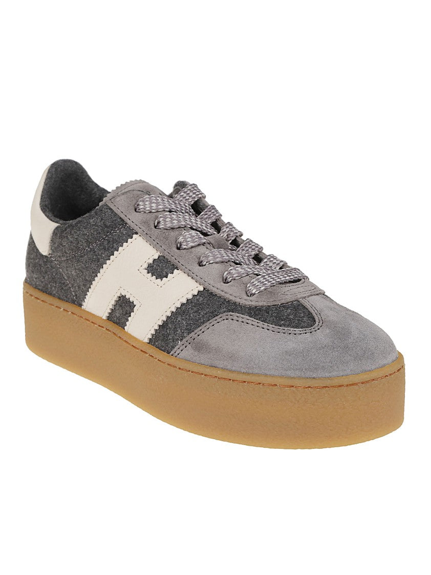 Hogan Cool Grey Suede Calf Leather Sneakers