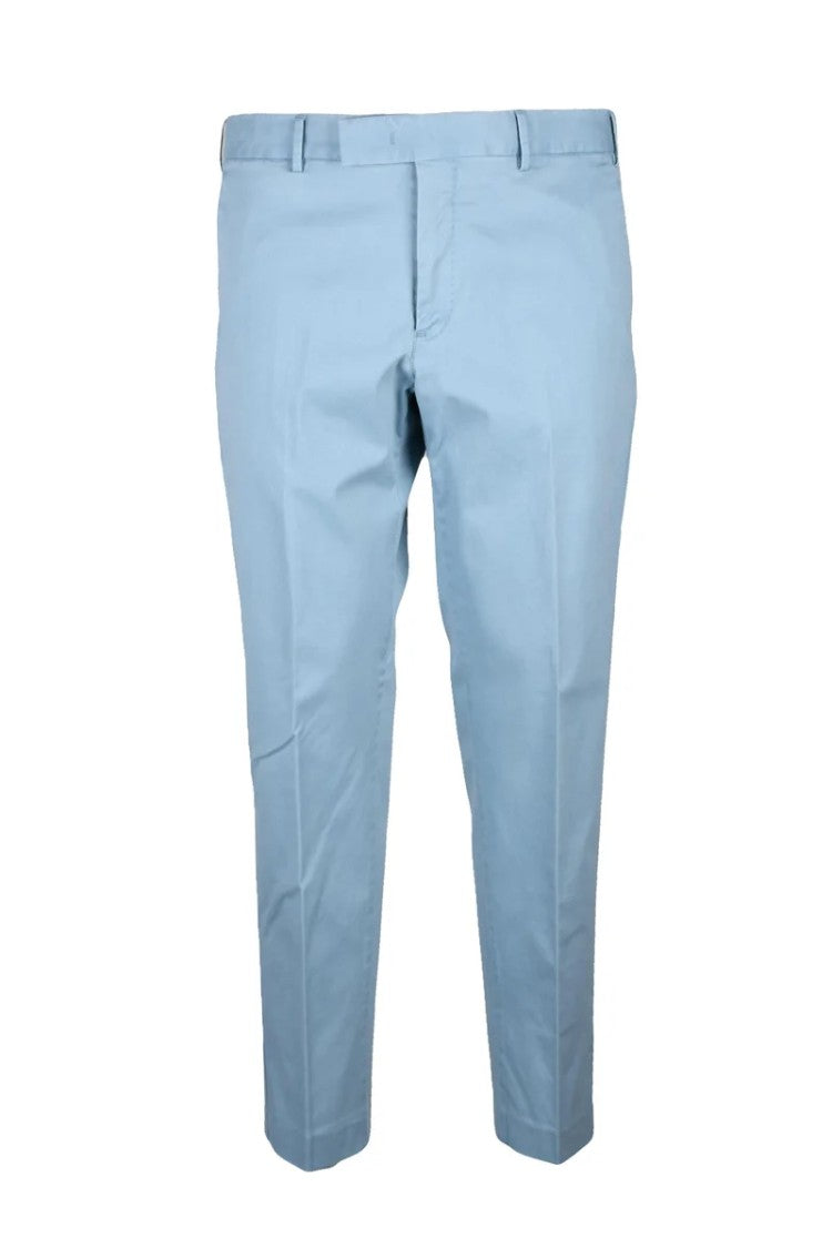 Pt Torino Men's Cotton Stretch Trousers - Light Blue