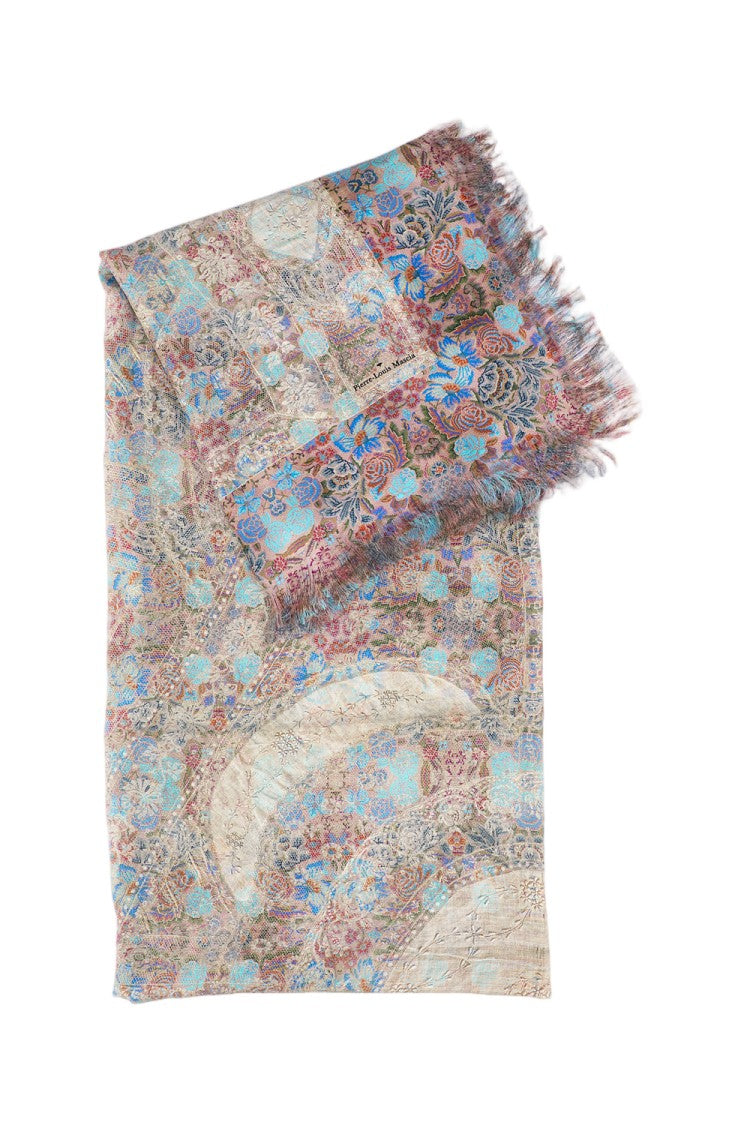 Pierre-Louis Mascia Multicolor Graphic Print Silk Stole Scarf