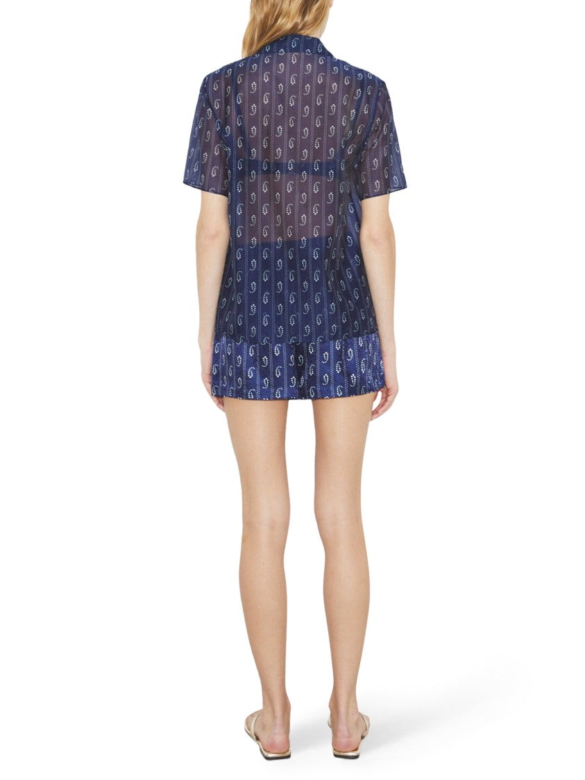 Tory Burch Relaxed-Fit Silky Blend Camp Shorts With Paisley Print