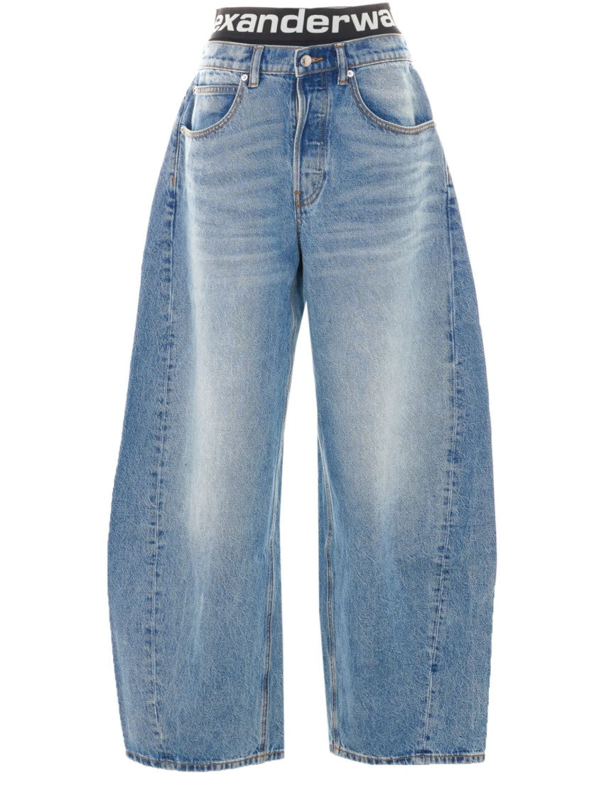 Alexander Wang Light Blue Elasticated Denim Balloon Jeans