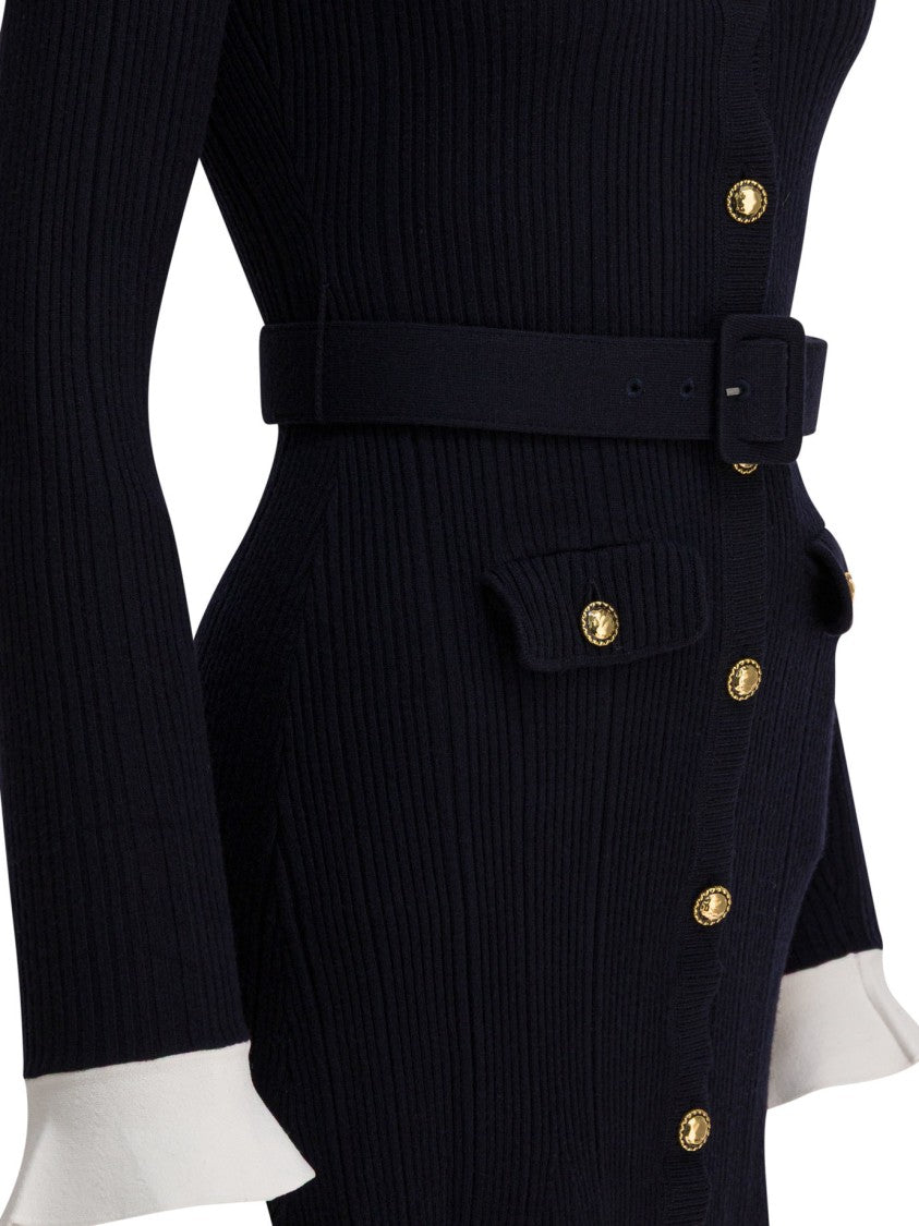 Self-Portrait Viscose Knit Midi Dress