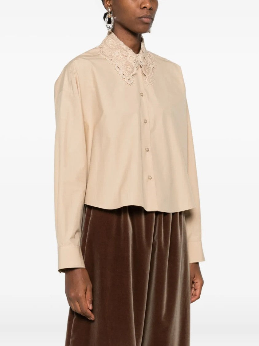 Fabiana Filippi Lace-Trimmed Button-Down Shirt