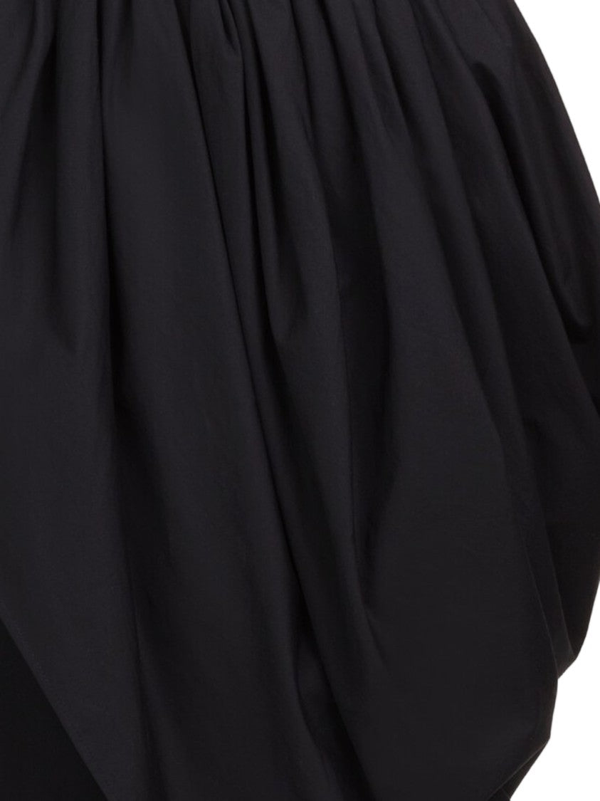 Chloé Cotton Poplin Wrap Skirt With Draped Design And Asymmetrical Hem