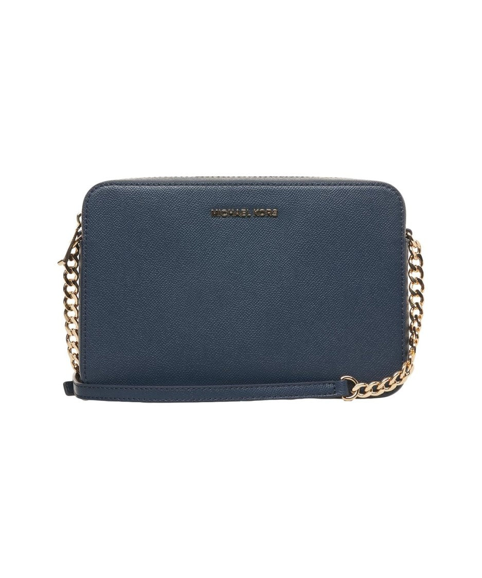 Michael Kors Navy 'Jet Set' Leather Shoulder Bag