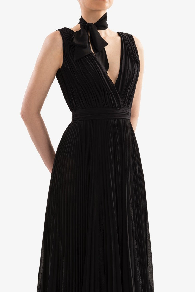 Saiid Kobeisy Pleated Dress With Lace