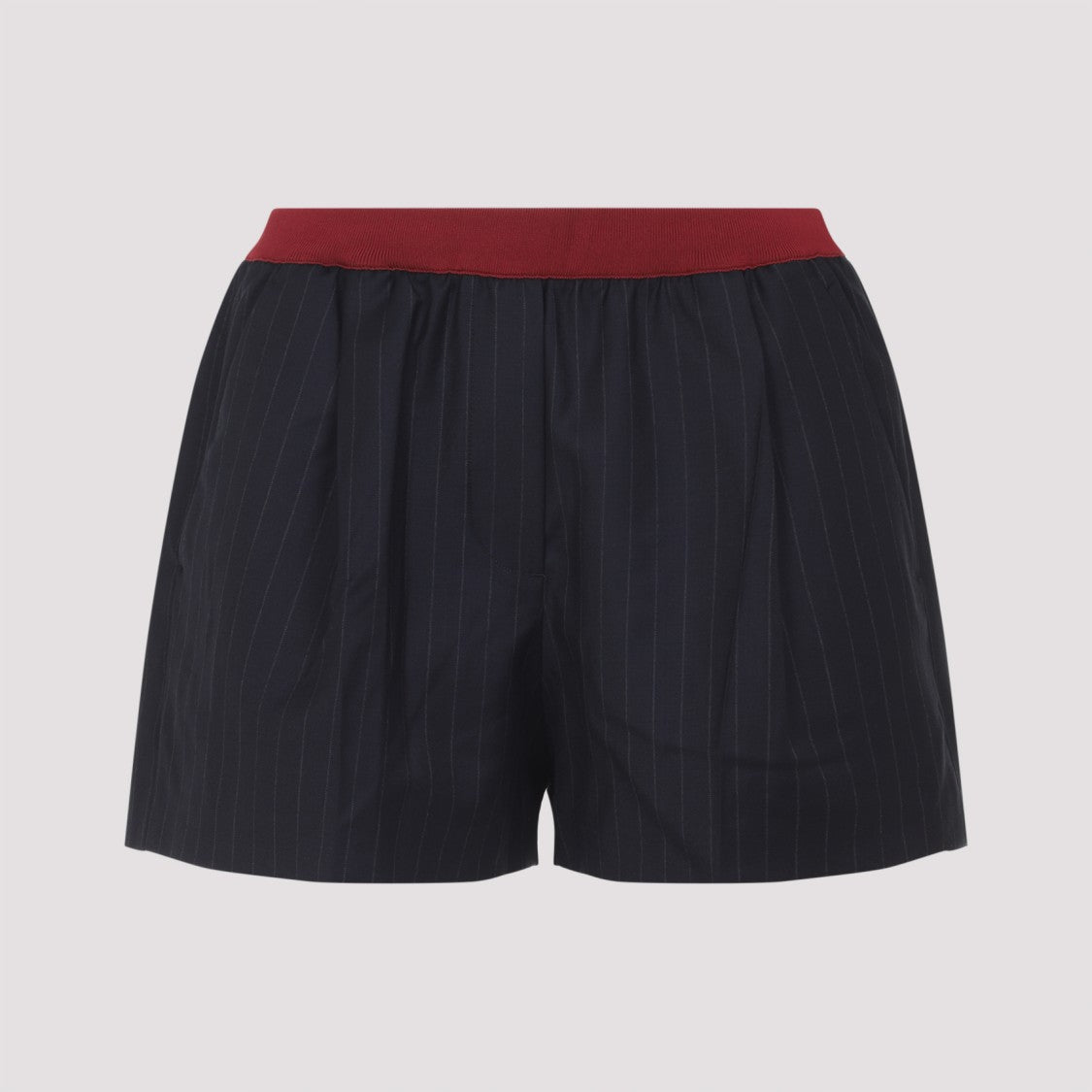 Miu Miu Blue Virgin Wool Shorts