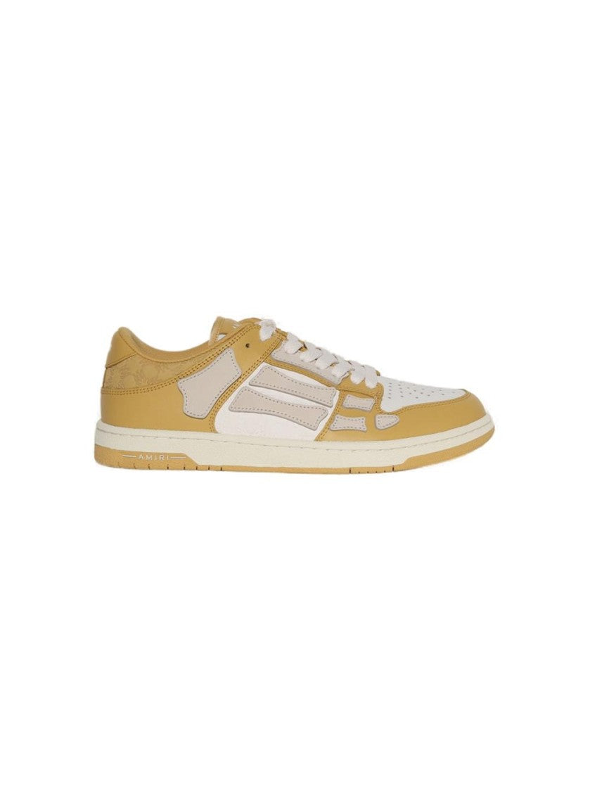 Amiri Debossed Quad Skel Low Top Sneakers Champagne