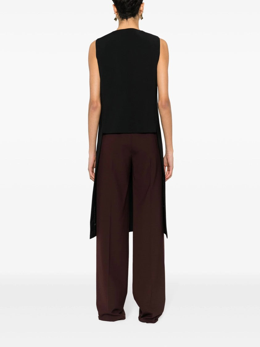 Alberta Ferretti Black Gilet Sleeveless Long Wool Gilet