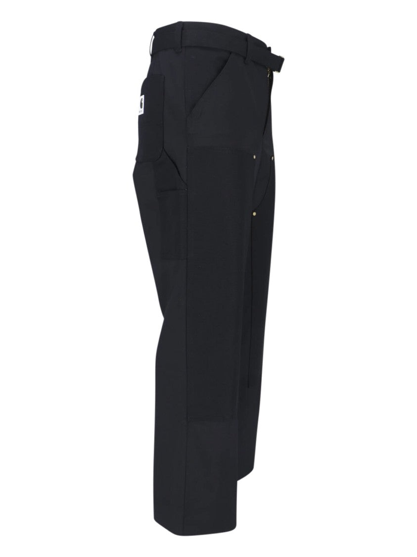 Sacai Double Knee Pants Sacai X Carhartt Wip With Belted Mid-Rise