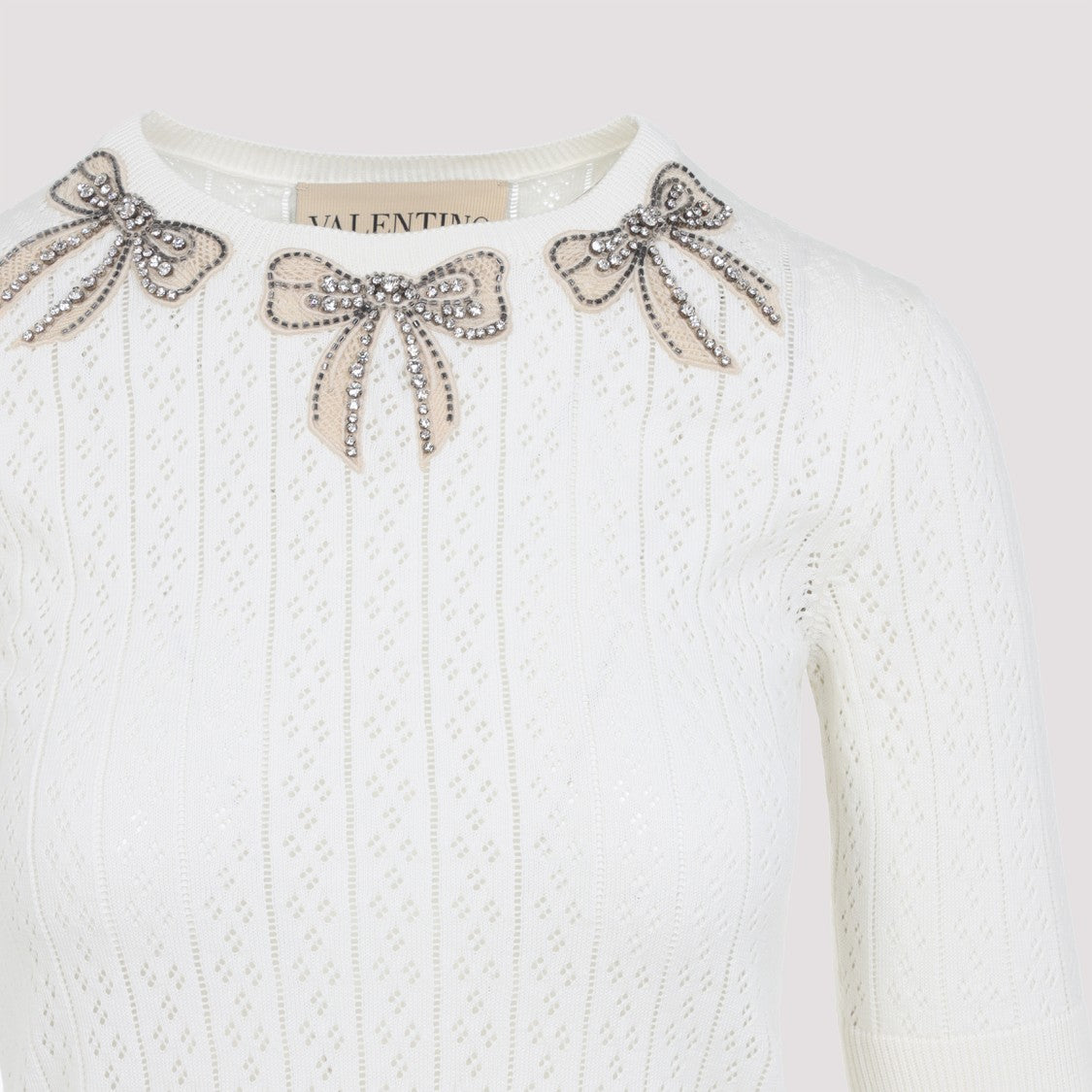 Valentino White Cotton Pullover