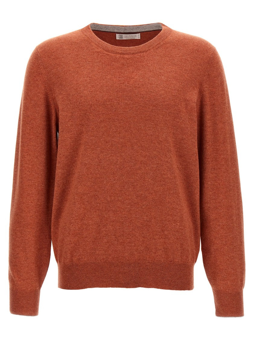 Brunello Cucinelli Brown Cashmere Sweater With Crew Neck