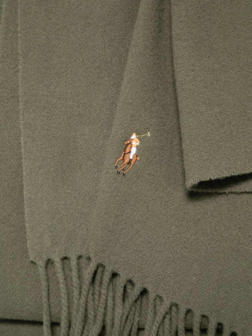 Polo Ralph Lauren Fringed Wool Scarf With Subtle Logo Detail