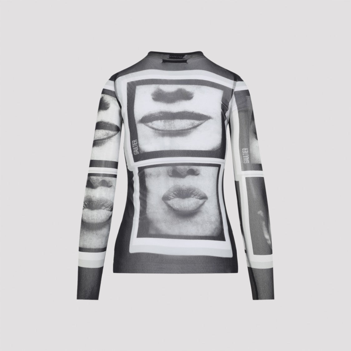 Jean Paul Gaultier Fitted Long-Sleeve Sheer Mesh Top