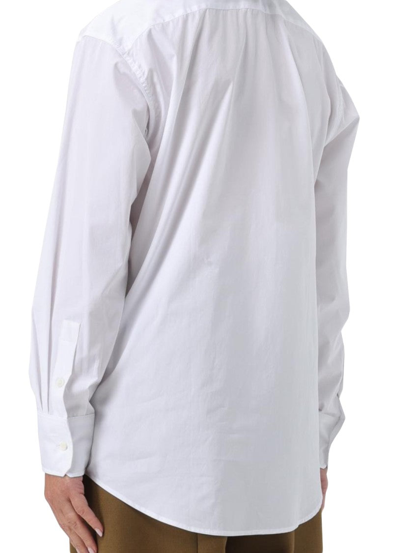 Maison Kitsuné Classic White Button-Up Shirt With Oversized Sleeves