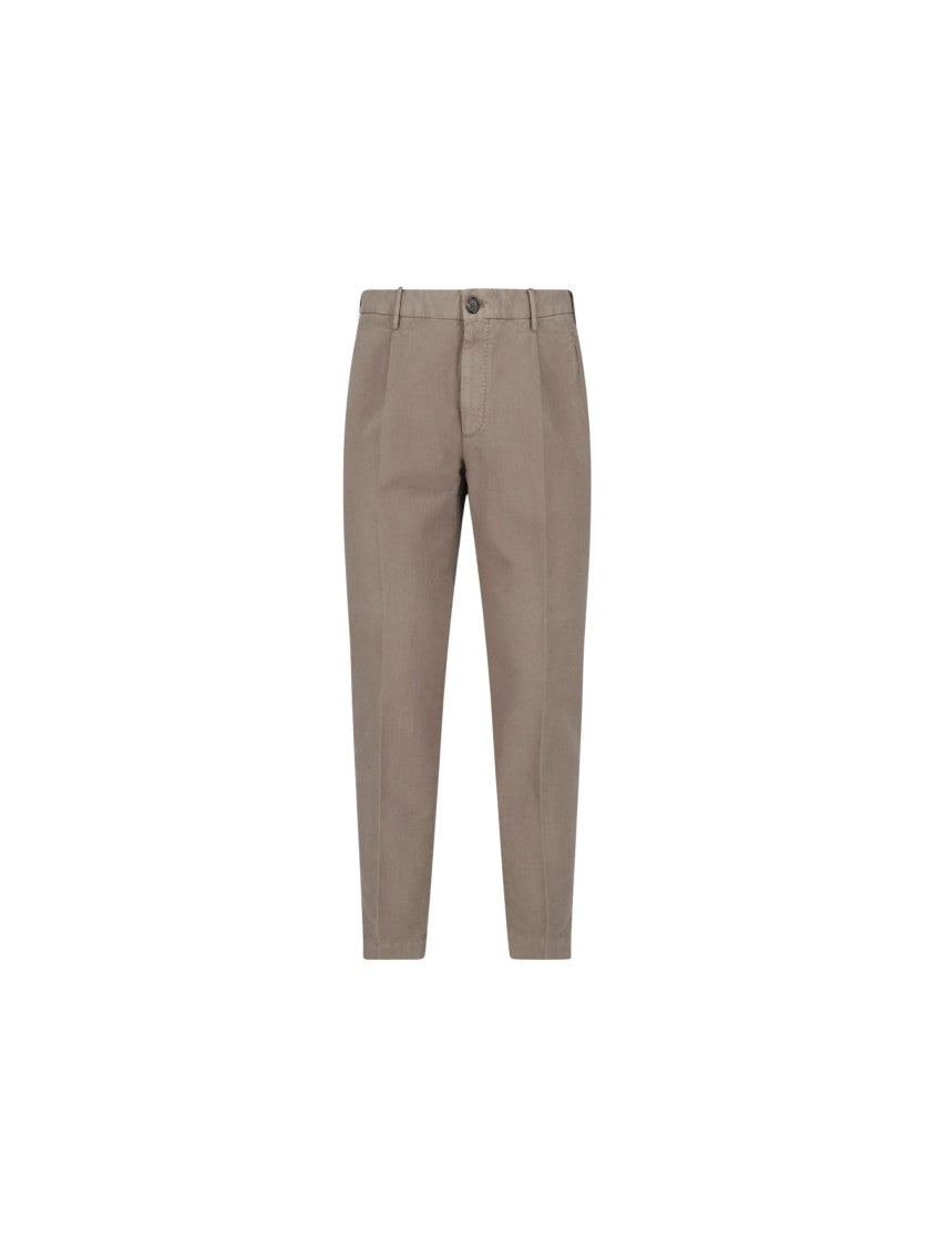 Incotex Tailored Straight Leg Trousers With Buttoned Welt Pockets