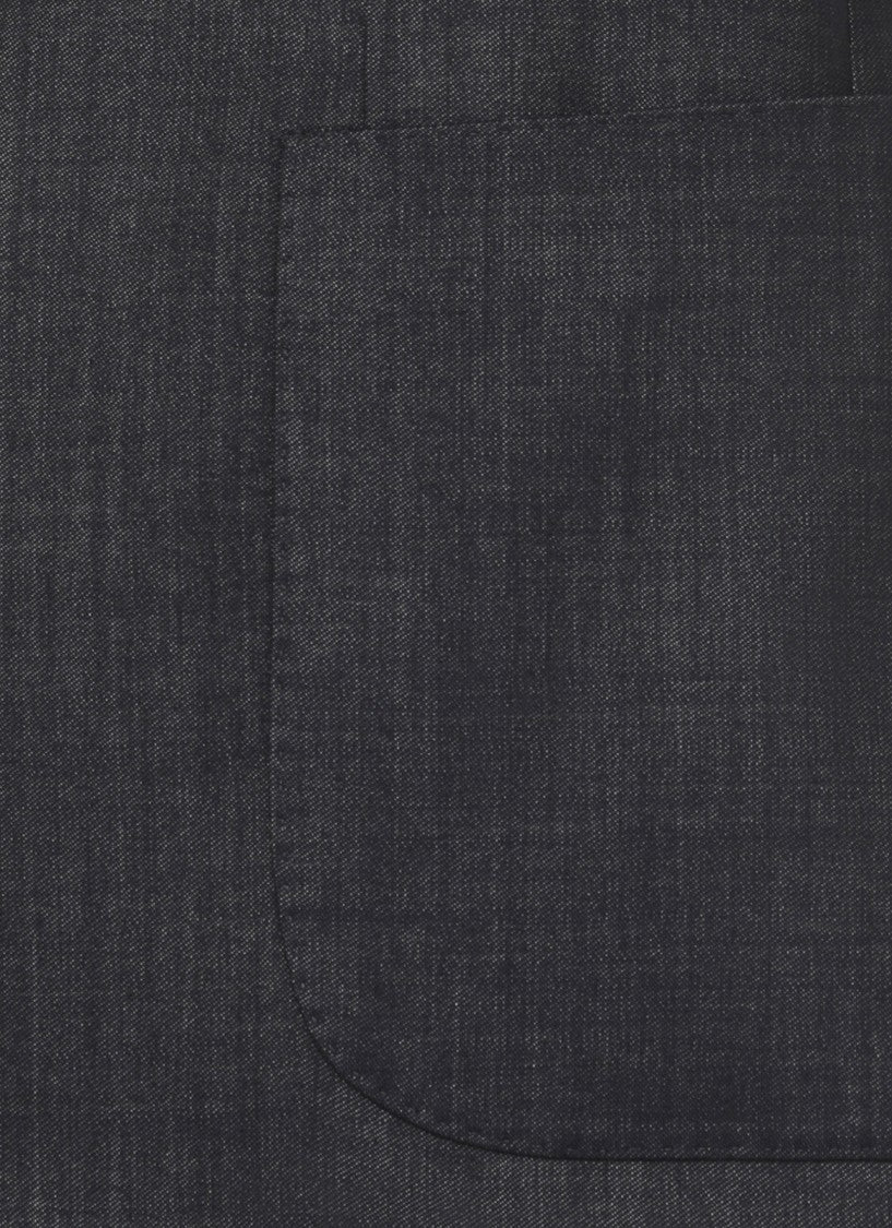 Lardini Black Pin Lapel Wool Suit