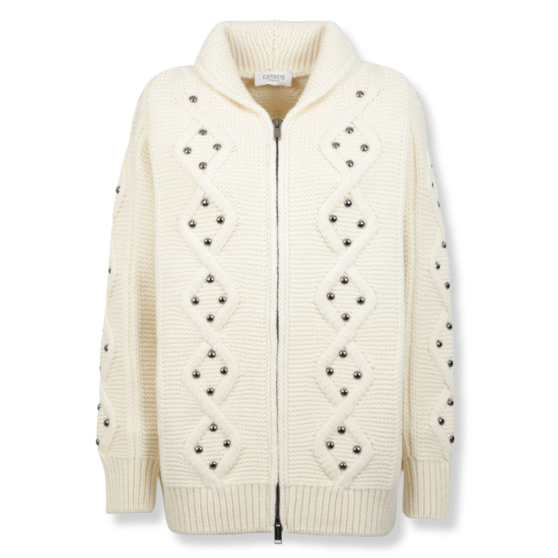 Laneus Textured Knit Jacket With Classic Silhouette