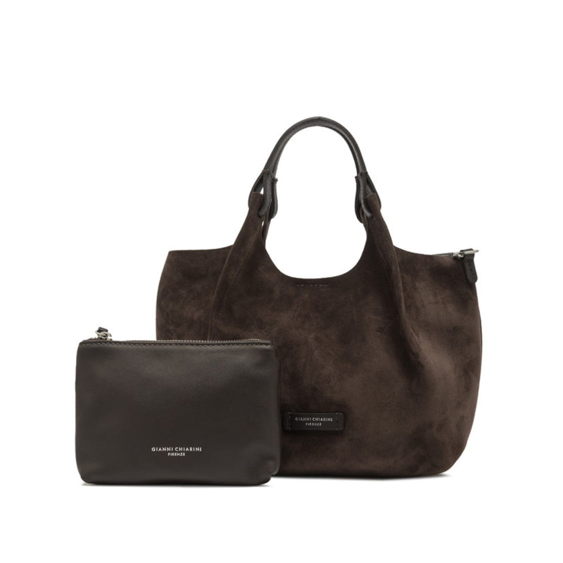 Gianni Chiarini Coffee Dua Suede Bag
