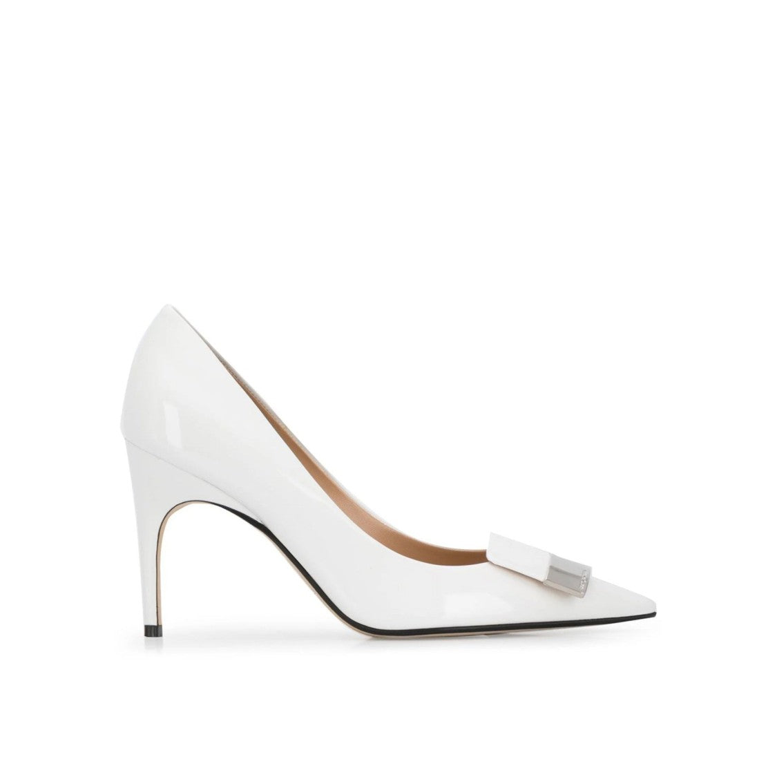 Sergio Rossi Pointed Toe Leather Pumps With Patent Finish