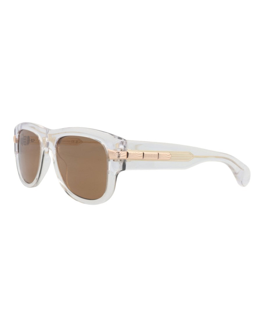 Gucci Square-Frame Sunglasses With Gold Detailing And Recycled Acetate