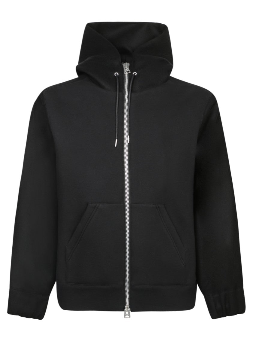 Sacai Zip-Up Hoodie With Adjustable Hood And Kangaroo Pockets