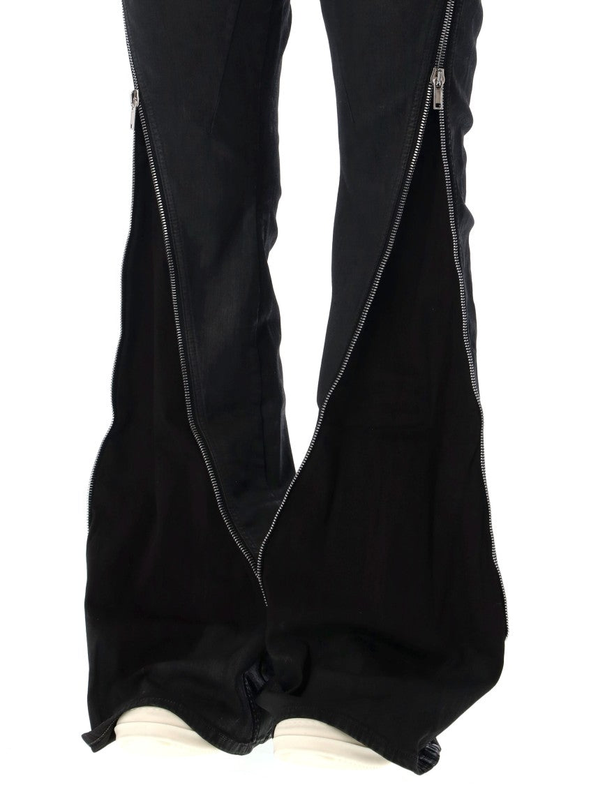 Drkshdw By Rick Owens Bolan Banana Black Waxed Jeans