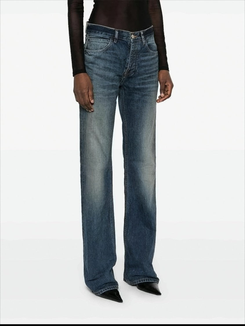 Balenciaga Medium Blue Flared Denim Pants