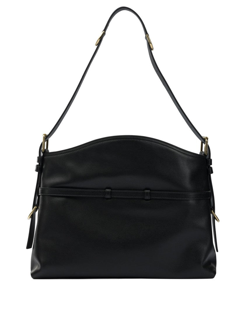 Givenchy V-Shaped Black Calfskin Leather Shoulder Bag