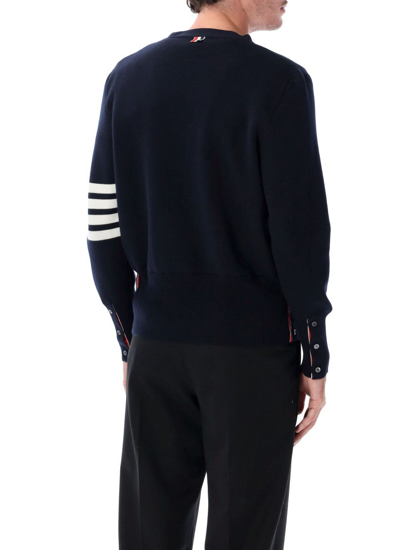 Thom Browne Milano Stitch 4-Bar V-Neck Cardigan