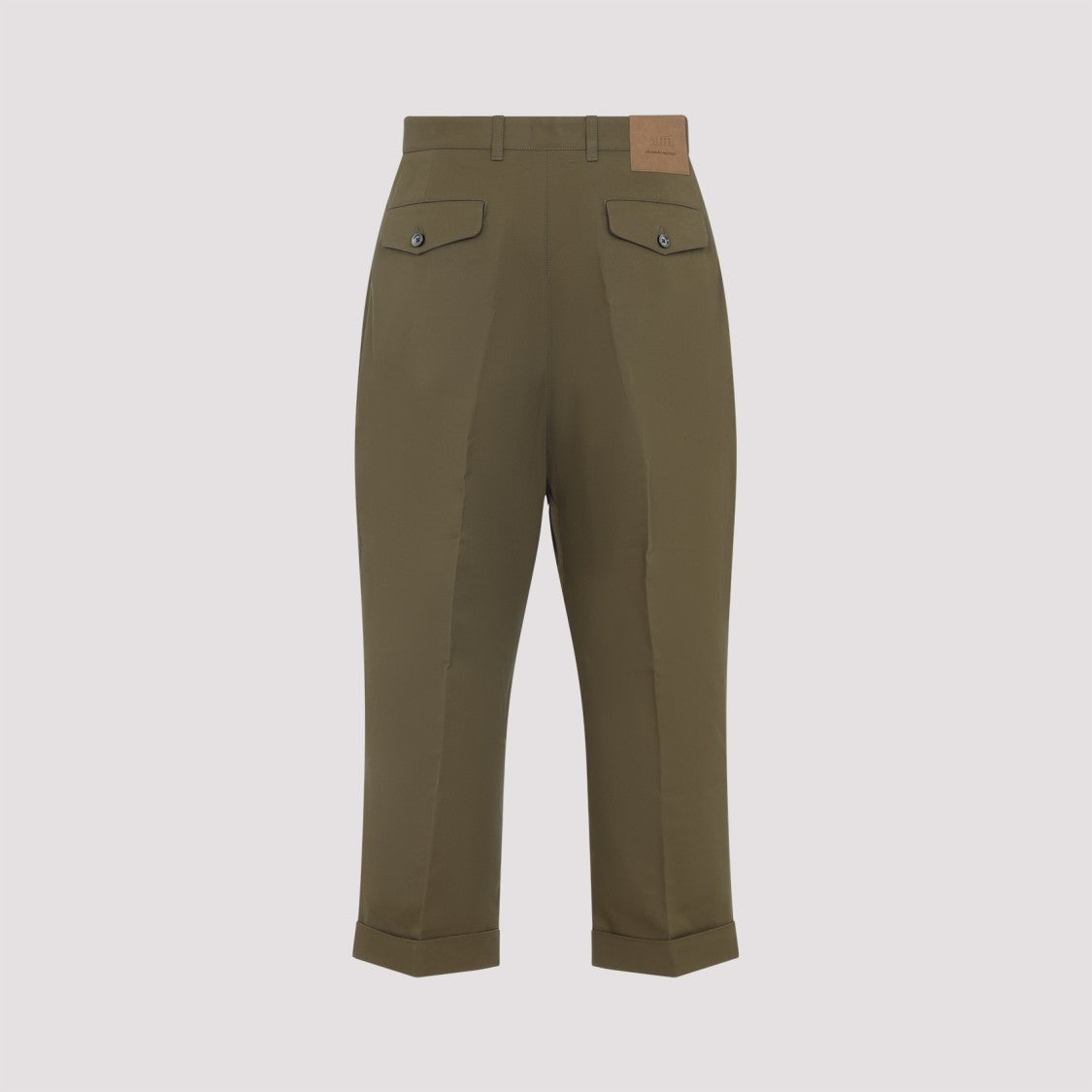 Ami Paris Relaxed Fit Brown Trousers
