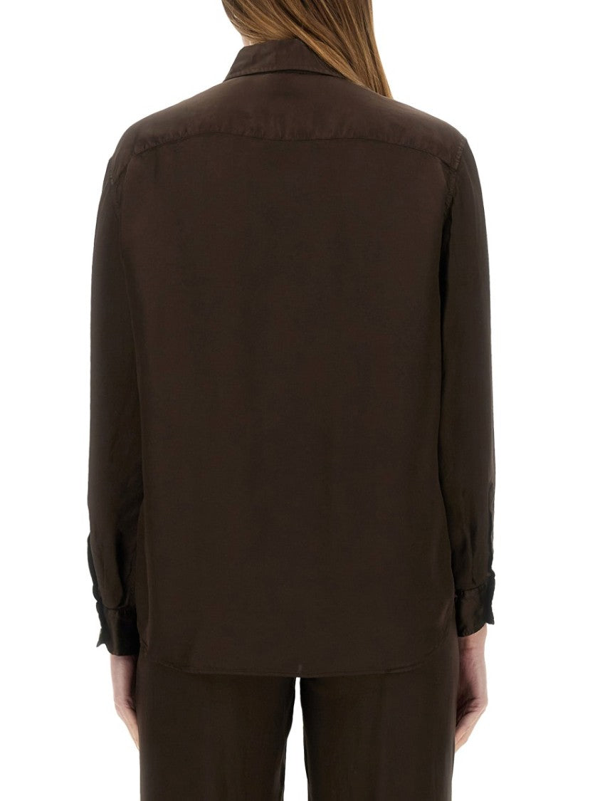 Aspesi Brown Relaxed-Fit Shirt With Classic Collar